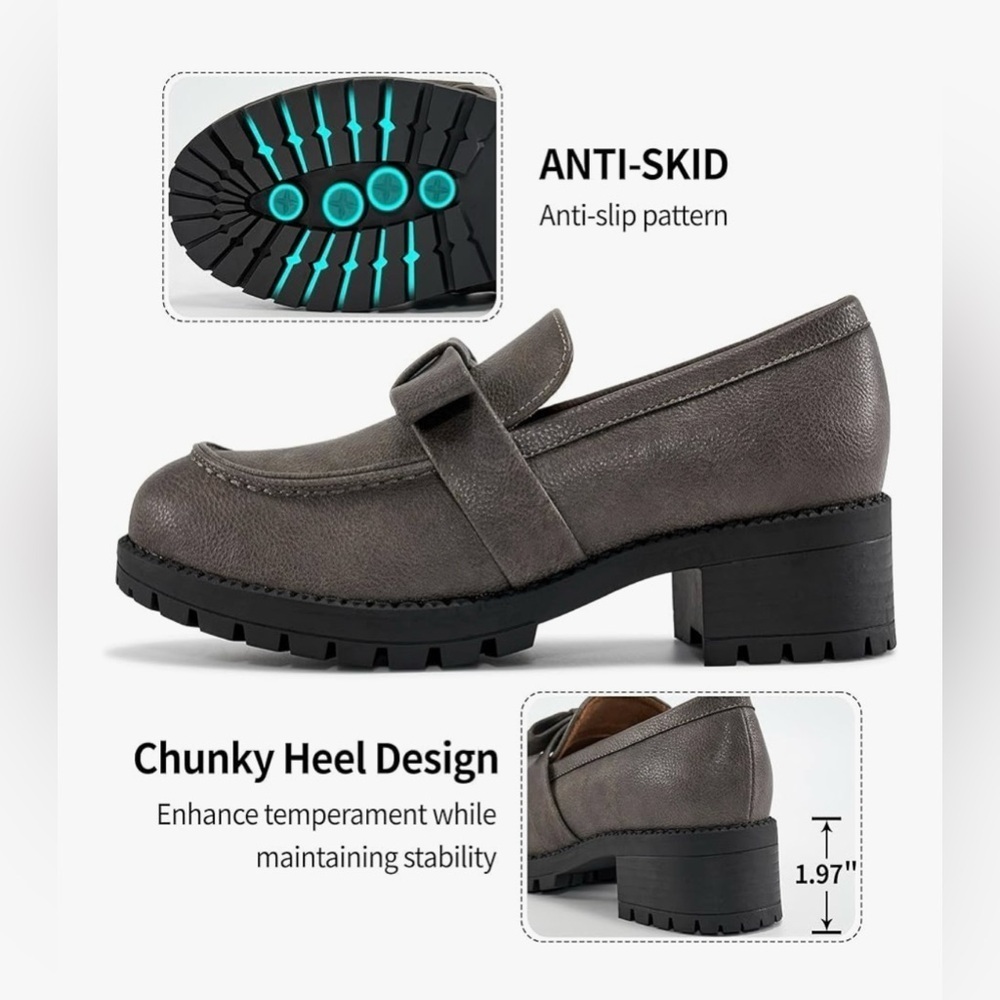 Gray Loafers with Bow Detail - Picture 5 of 7